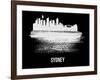 Sydney Skyline Brush Stroke - White-NaxArt-Framed Art Print