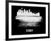 Sydney Skyline Brush Stroke - White-NaxArt-Framed Art Print