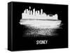 Sydney Skyline Brush Stroke - White-NaxArt-Framed Stretched Canvas