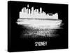 Sydney Skyline Brush Stroke - White-NaxArt-Stretched Canvas