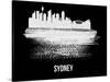 Sydney Skyline Brush Stroke - White-NaxArt-Stretched Canvas