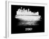 Sydney Skyline Brush Stroke - White-NaxArt-Framed Art Print