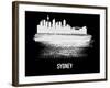 Sydney Skyline Brush Stroke - White-NaxArt-Framed Art Print