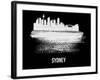 Sydney Skyline Brush Stroke - White-NaxArt-Framed Art Print