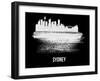 Sydney Skyline Brush Stroke - White-NaxArt-Framed Art Print