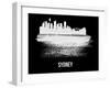 Sydney Skyline Brush Stroke - White-NaxArt-Framed Art Print