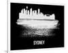 Sydney Skyline Brush Stroke - White-NaxArt-Framed Art Print