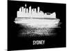 Sydney Skyline Brush Stroke - White-NaxArt-Mounted Art Print