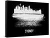 Sydney Skyline Brush Stroke - White-NaxArt-Framed Stretched Canvas