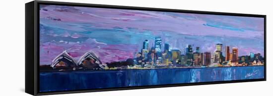 Sydney Skyline with Opera at Dusk-Markus Bleichner-Framed Stretched Canvas