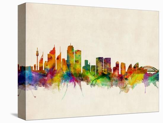 Sydney Skyline-Michael Tompsett-Stretched Canvas