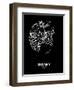 Sydney Street Map Black-NaxArt-Framed Art Print