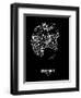 Sydney Street Map Black-NaxArt-Framed Art Print