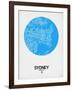 Sydney Street Map Blue-NaxArt-Framed Art Print