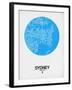 Sydney Street Map Blue-NaxArt-Framed Art Print