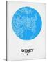 Sydney Street Map Blue-NaxArt-Stretched Canvas