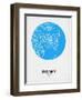 Sydney Street Map Blue-NaxArt-Framed Premium Giclee Print