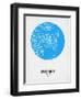 Sydney Street Map Blue-NaxArt-Framed Premium Giclee Print