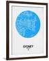 Sydney Street Map Blue-NaxArt-Framed Art Print