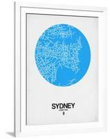 Sydney Street Map Blue-NaxArt-Framed Art Print