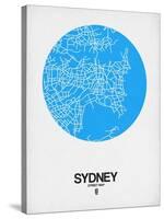 Sydney Street Map Blue-NaxArt-Stretched Canvas