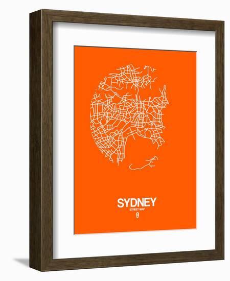 Sydney Street Map Orange-NaxArt-Framed Art Print