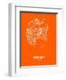 Sydney Street Map Orange-NaxArt-Framed Art Print