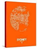 Sydney Street Map Orange-NaxArt-Stretched Canvas