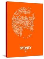 Sydney Street Map Orange-NaxArt-Stretched Canvas