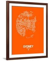 Sydney Street Map Orange-NaxArt-Framed Art Print