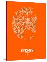 Sydney Street Map Orange-NaxArt-Stretched Canvas