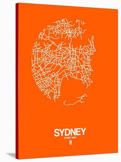 Sydney Street Map Orange-NaxArt-Stretched Canvas