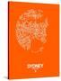 Sydney Street Map Orange-NaxArt-Stretched Canvas