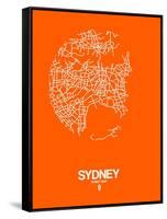 Sydney Street Map Orange-NaxArt-Framed Stretched Canvas