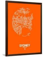 Sydney Street Map Orange-NaxArt-Framed Art Print