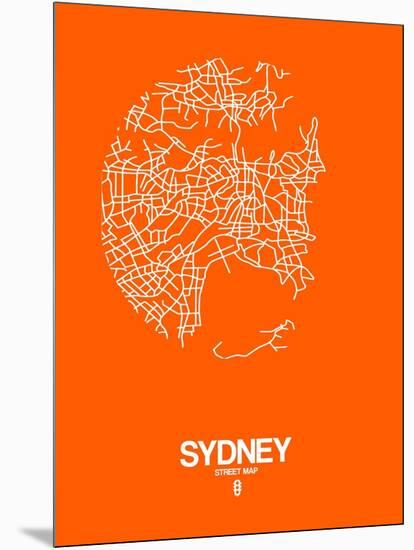 Sydney Street Map Orange-NaxArt-Mounted Art Print