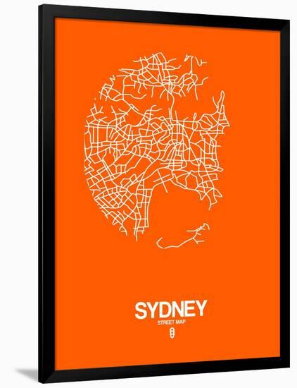 Sydney Street Map Orange-NaxArt-Framed Art Print