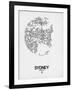 Sydney Street Map White-NaxArt-Framed Art Print