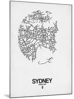 Sydney Street Map White-NaxArt-Mounted Art Print