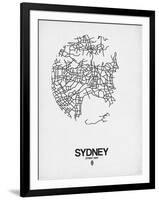 Sydney Street Map White-NaxArt-Framed Art Print