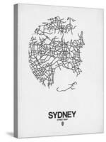 Sydney Street Map White-NaxArt-Stretched Canvas