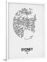 Sydney Street Map White-NaxArt-Framed Art Print