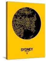 Sydney Street Map Yellow-NaxArt-Stretched Canvas