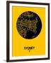 Sydney Street Map Yellow-NaxArt-Framed Art Print