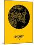 Sydney Street Map Yellow-NaxArt-Mounted Art Print