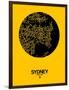 Sydney Street Map Yellow-NaxArt-Framed Art Print