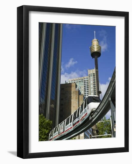 Sydney Tower and Monorail, Central Business District Buildings, Sydney, Australia-Walter Bibikow-Framed Photographic Print