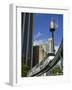 Sydney Tower and Monorail, Central Business District Buildings, Sydney, Australia-Walter Bibikow-Framed Photographic Print