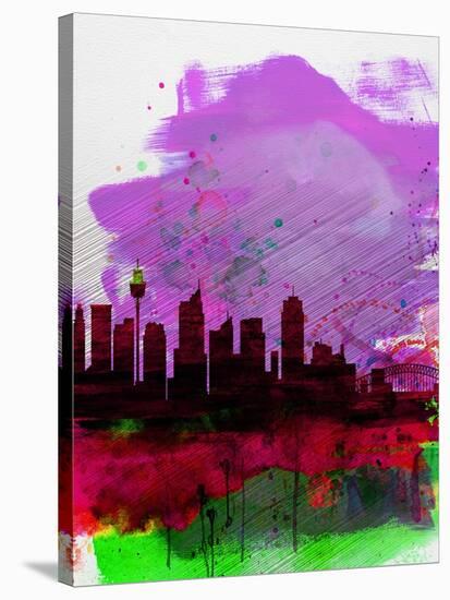 Sydney Watercolor Skyline 2-NaxArt-Stretched Canvas