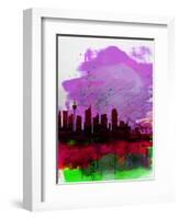 Sydney Watercolor Skyline 2-NaxArt-Framed Art Print